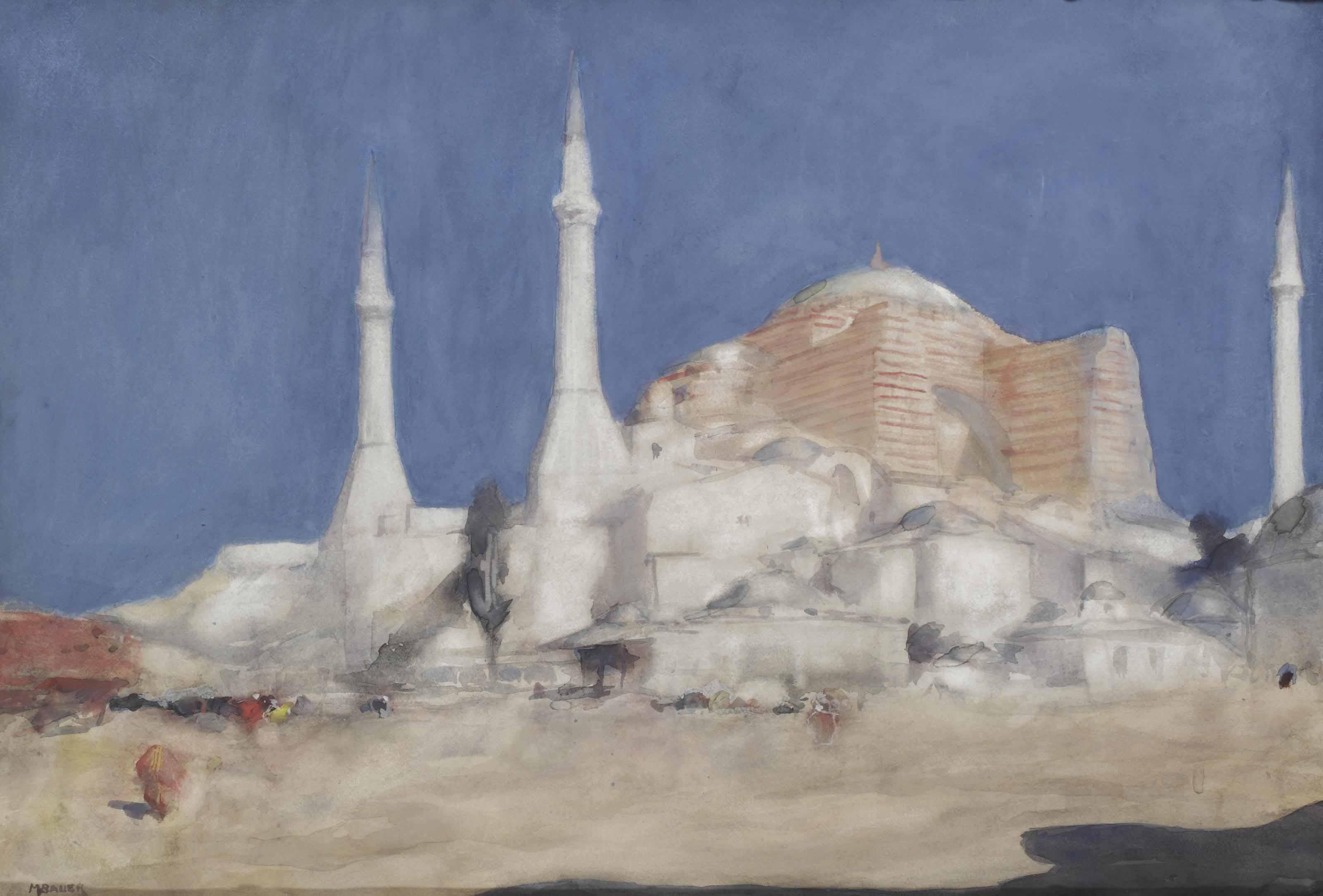 Marius Bauer - Minarets; The Hagia Sophia, Istanbul