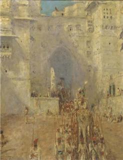 Marius Bauer - Optocht met olifanten: a colourful procession in Udeipur, India