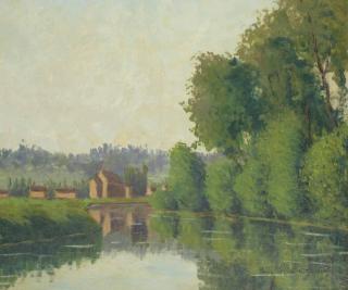 Marius Borgeaud - Bords du Morin, soleil levant, 1906