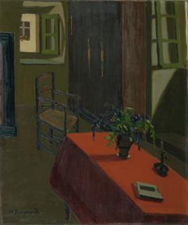 Marius Borgeaud - Table Rouge Avec Glycines, 1920 Red Table With Wisteria, 1920