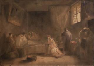 Marius-François Granet - La mort de Poussin