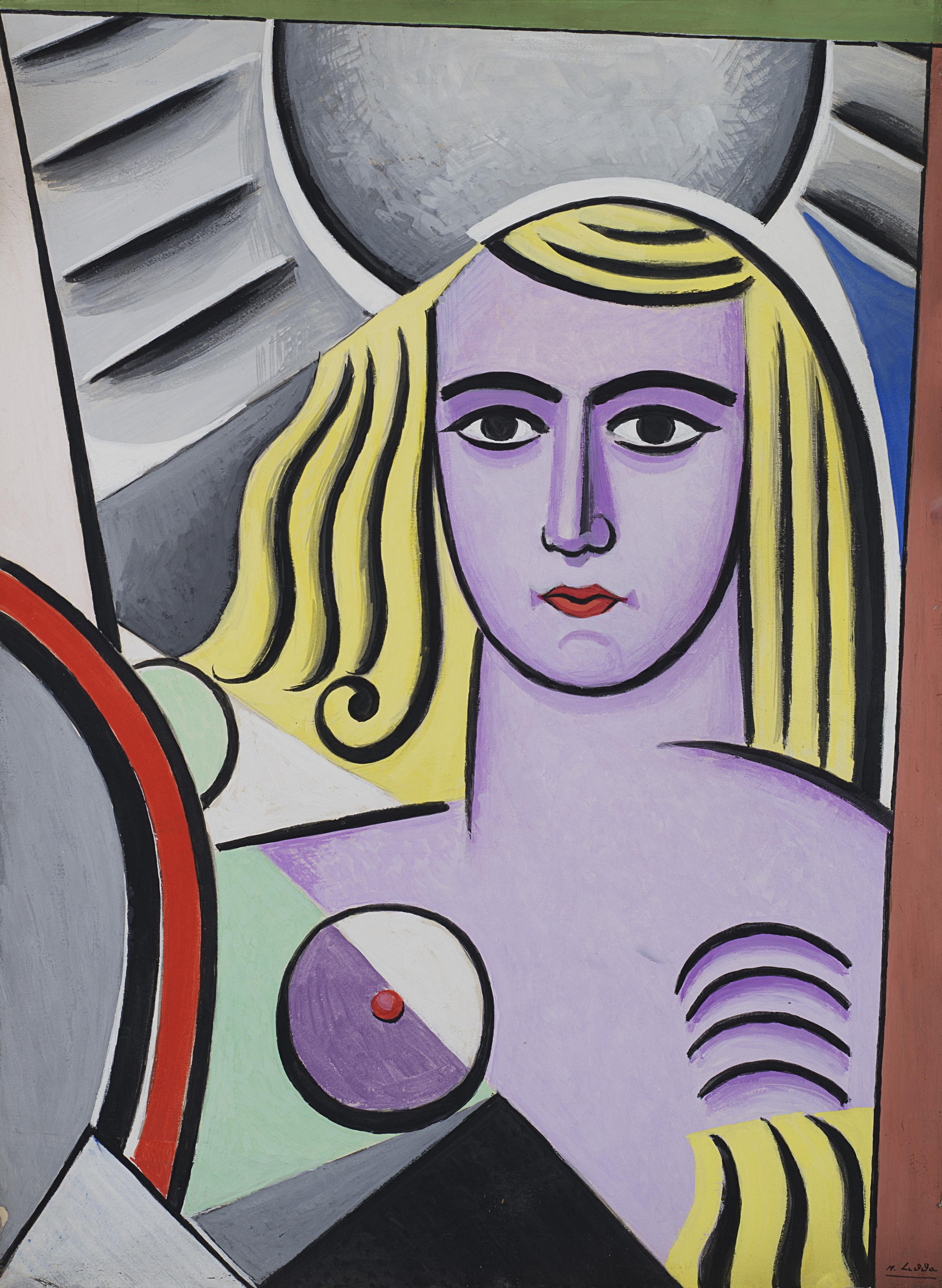 Marius Ledda - Composizione con figura femminile