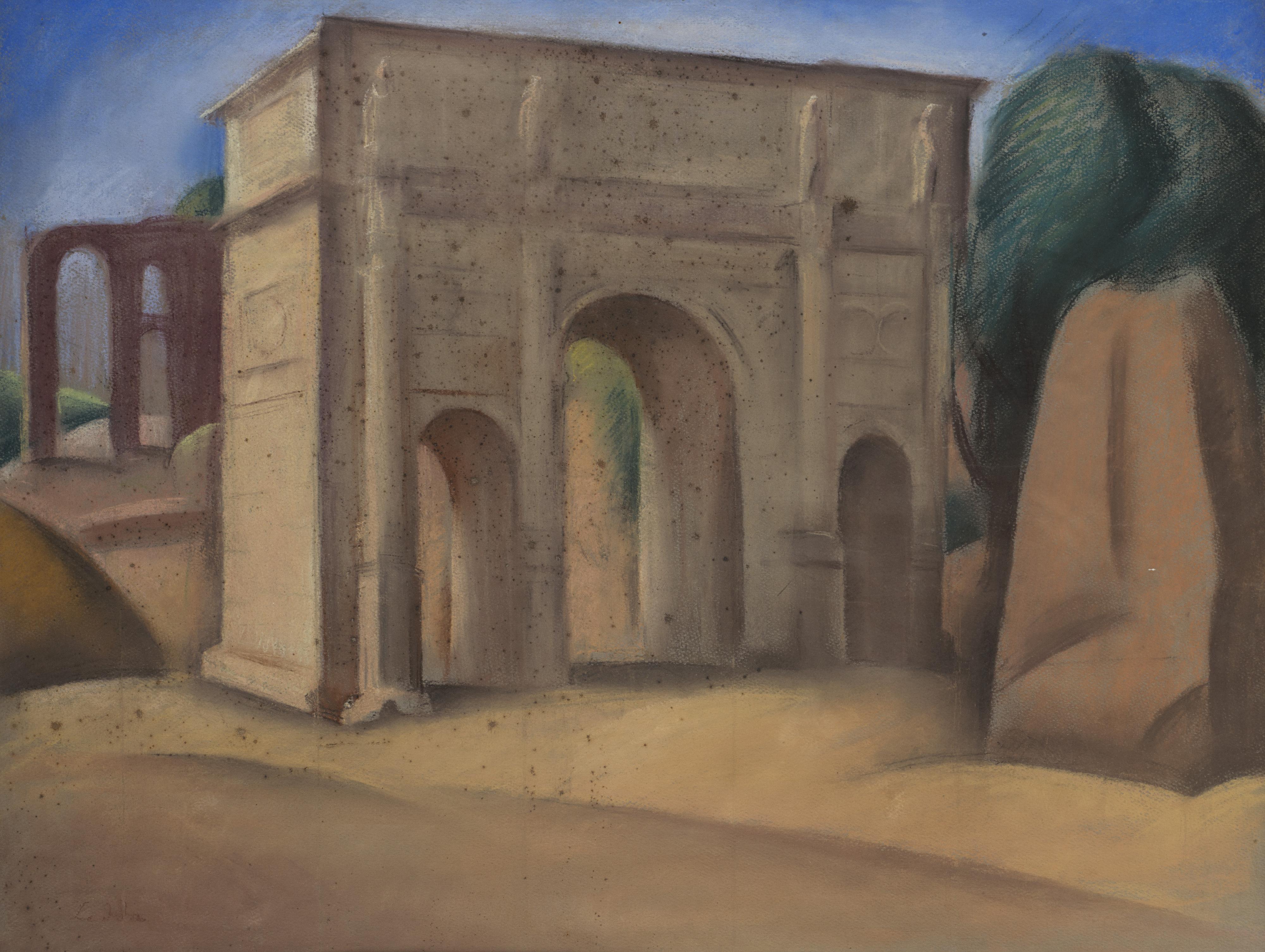 Marius Ledda - Paesaggio con architetture classiche