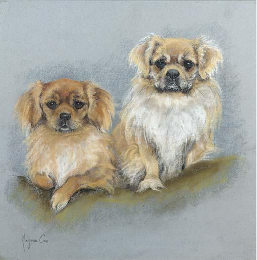 Marjorie Cox - Two pekingese