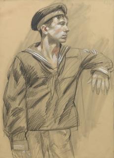 Mark Beard - Male Figure in Sailor Uniform and Two Male Nudes: A Double-Sided Work (MB 005F)