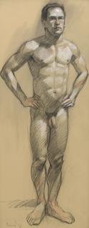 Mark Beard - Male Nude Standing with Hands on Hips, Full Figure (MB 021)