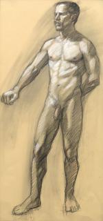 Mark Beard - Male Nude with Arm Stretched Out, Full Figure (MB 022)