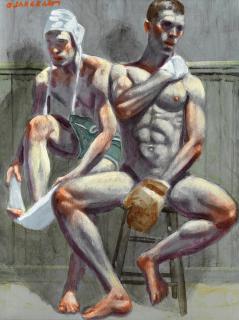 Mark Beard - Two seated boxers