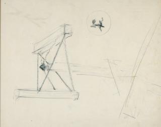 Mark Di Suvero - Untitled (Sculpture study); and a companion drawing