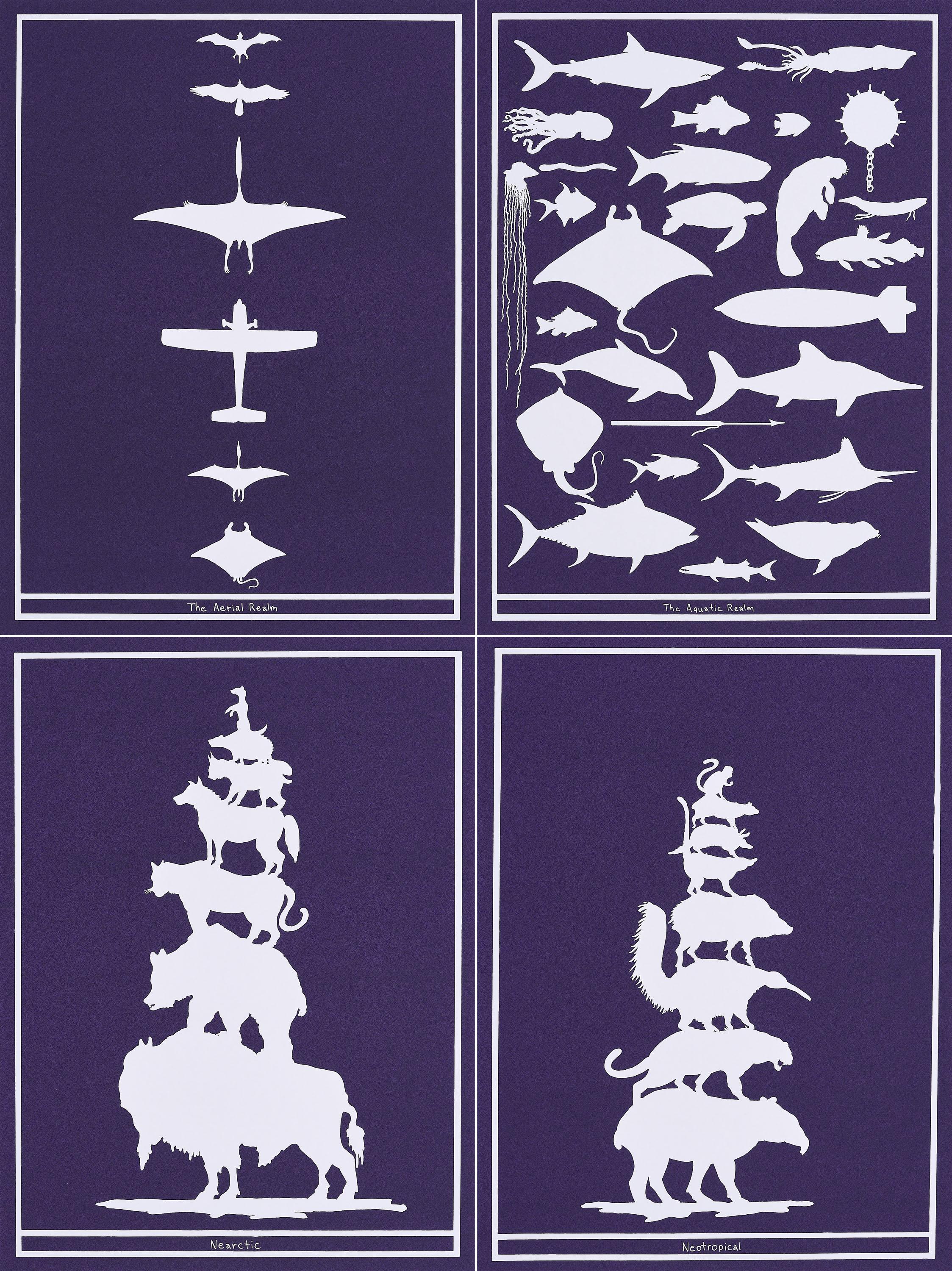 Mark Dion - Serie von 4 Serigrafien.