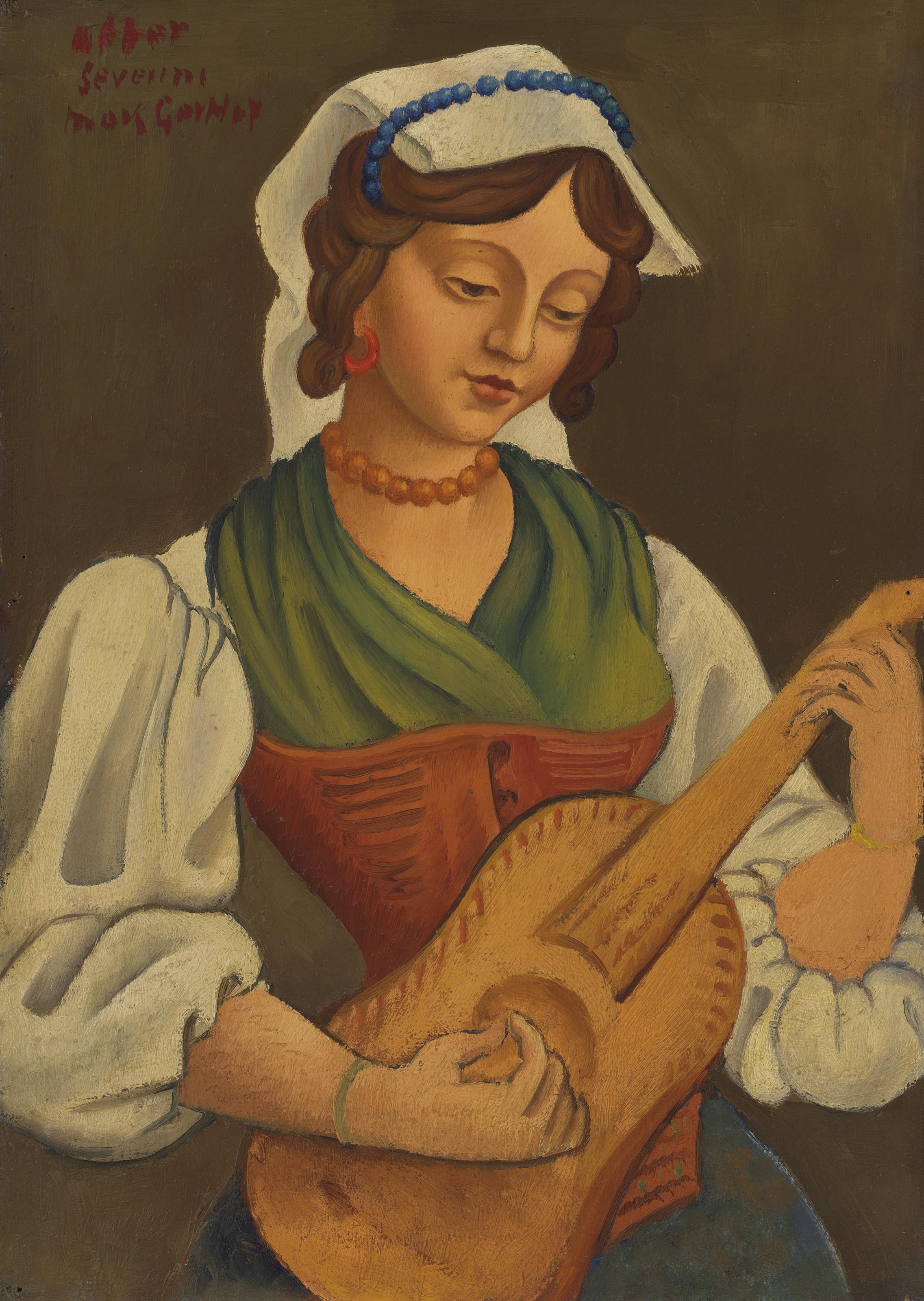 Mark Gertler - Girl with mandolin (after Gino Severini)