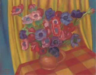 Mark Gertler - Still Life With Anemones In A Jug