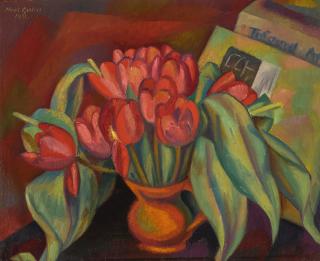 Mark Gertler - Still Life With Red Tulips
