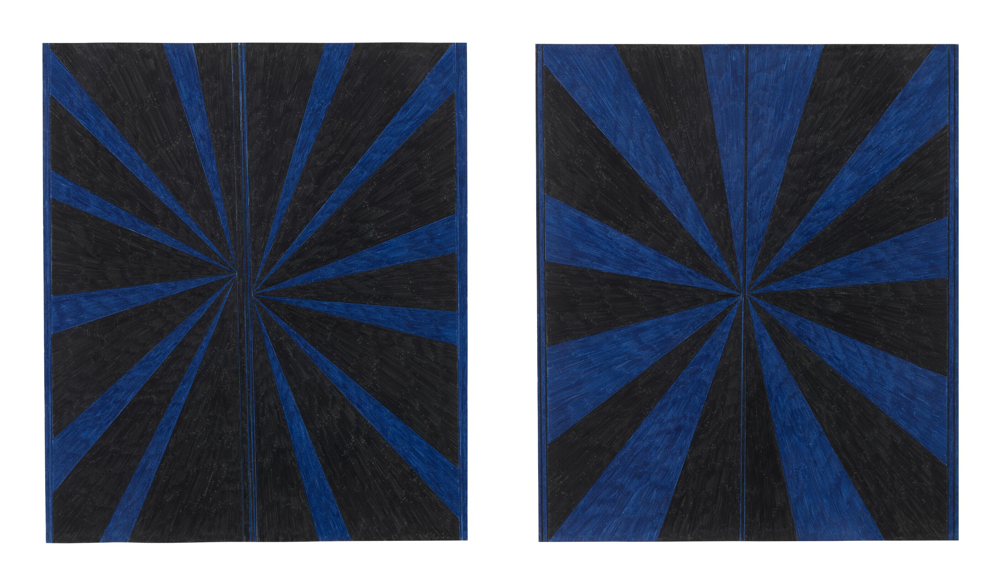 Mark Grotjahn - Untitled (Black and Blue Butterfly Diptych)
