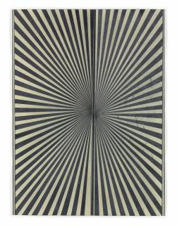 Mark Grotjahn - Untitled Butterfly (Black+cream-cicle) #681