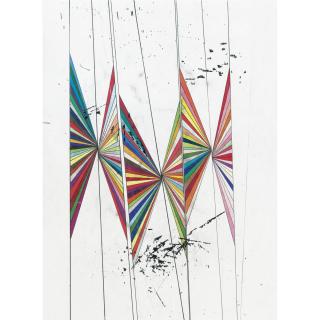 Mark Grotjahn - Untitled (Color Butterfly White Background 6 Wings)