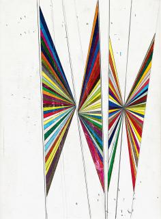 Mark Grotjahn - Untitled (Colored Butterfly White Background 4 Wings)