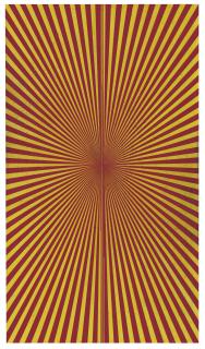 Mark Grotjahn - Untitled (Crimson Red and Canary Yellow Butterfly 45.93)