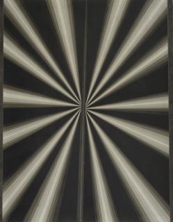 Mark Grotjahn - Untitled (French Grey Fan 10-90% Butterfly With Warm Grey 90% Between)