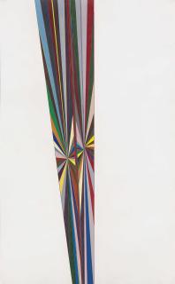 Mark Grotjahn - Untitled (Full Color Butterfly Up the Middle White Sides 748)