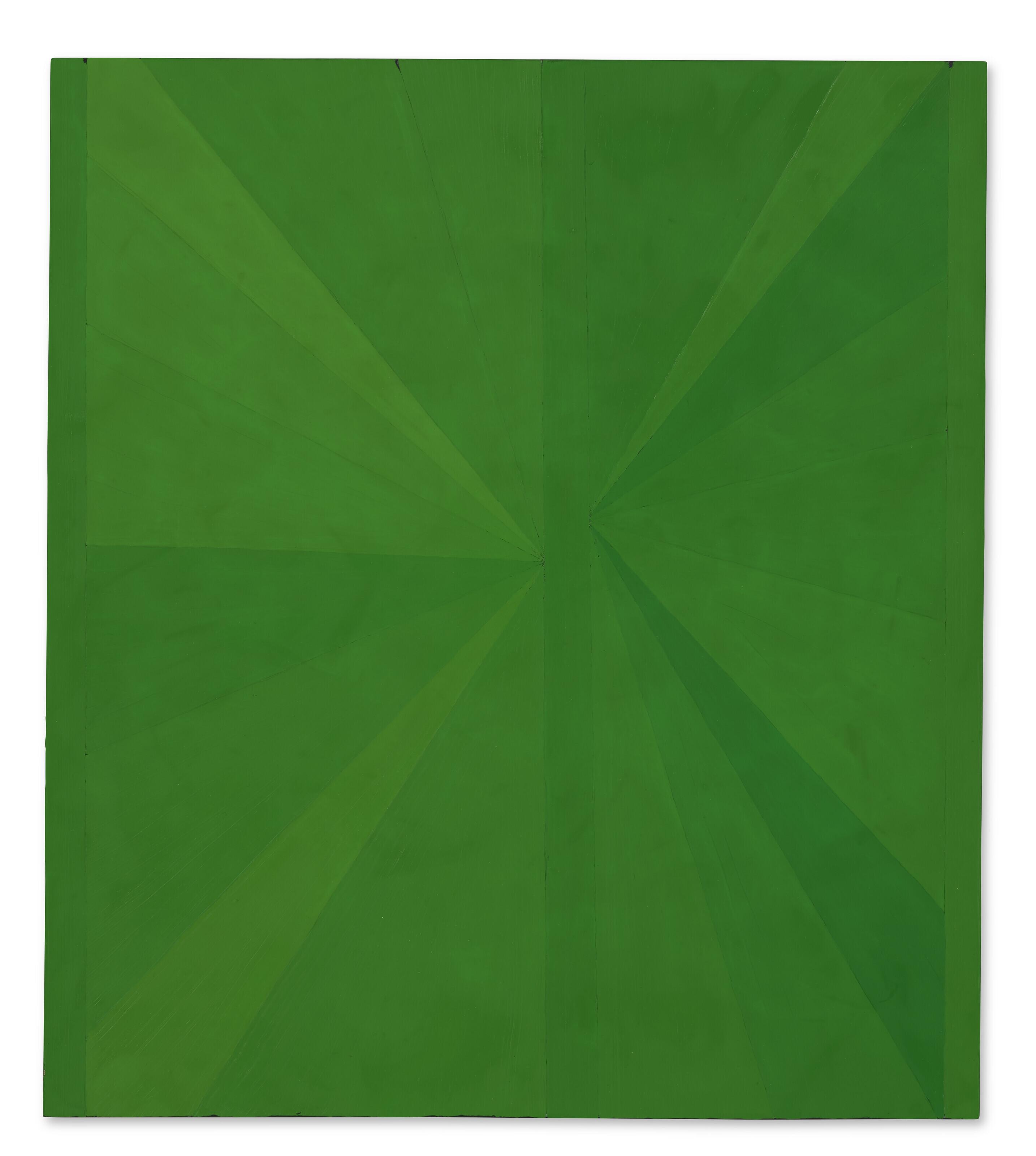Mark Grotjahn - Untitled (Green Butterfly Over Black)