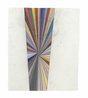 Mark Grotjahn - Untitled (Multicolor Two Wings Butterfly White Background 667)