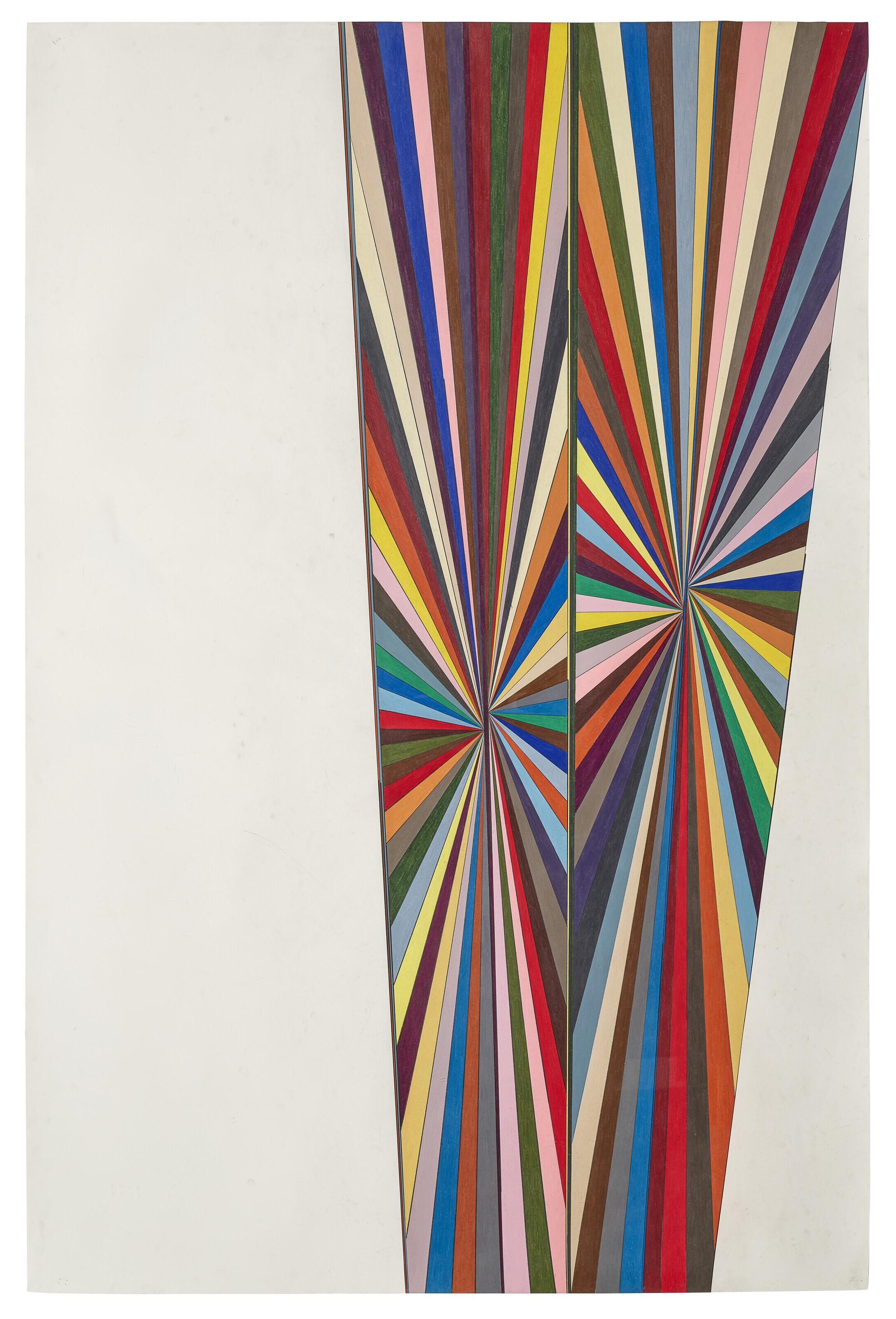 Mark Grotjahn - Untitled (Multicolor Wing Butterfly White Background Dec. 31 666)