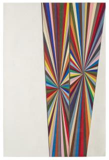 Mark Grotjahn - Untitled (Multicolor Wing Butterfly White Background Dec. 31 666)
