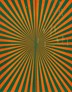 Mark Grotjahn - Untitled (Orange and Green Butterfly 45.02)