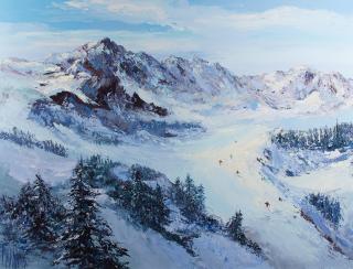 Mark King - Snow on Top of Mountains with Skiers