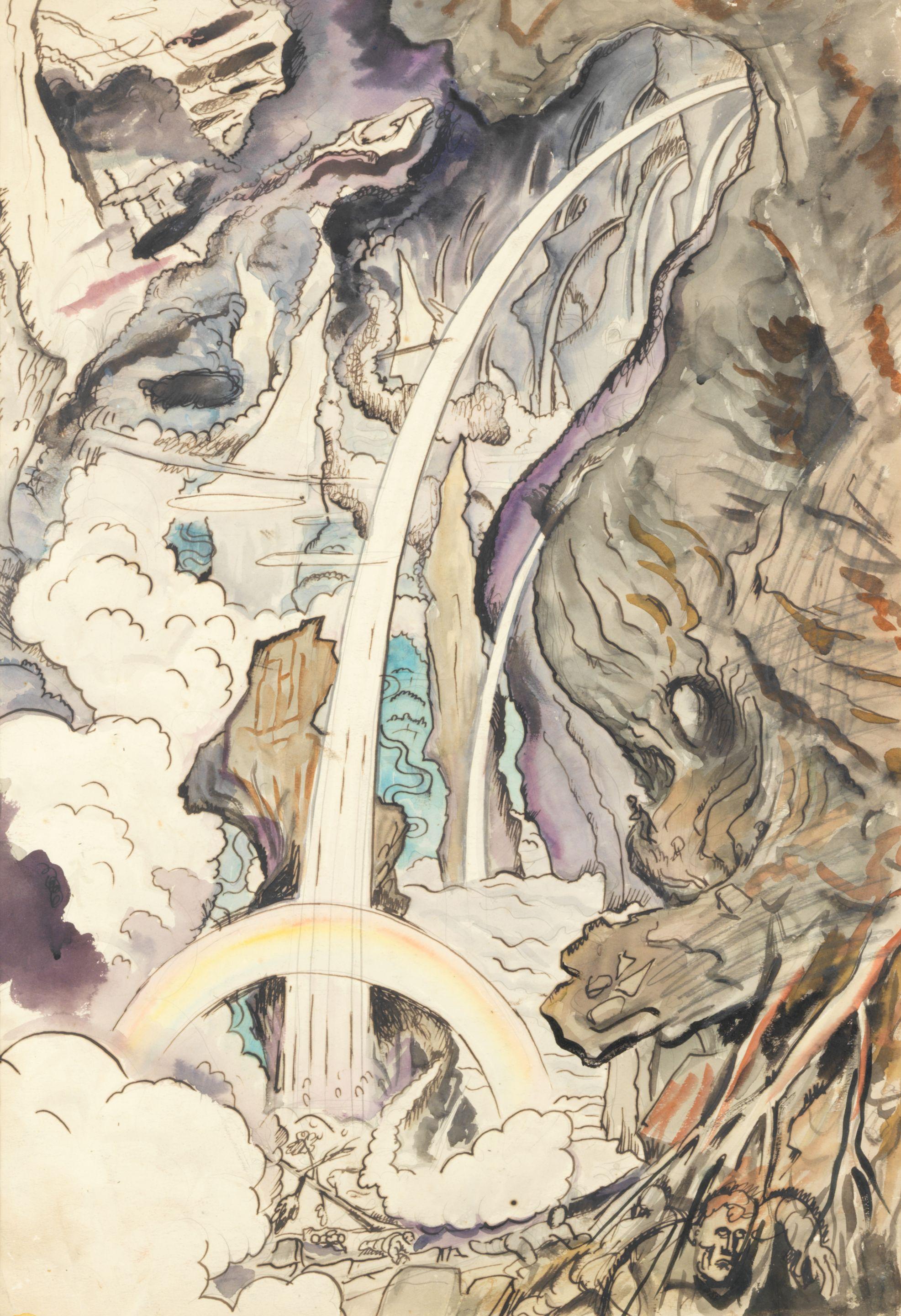 Mark Lancelot Symons - Mountain with Waterfall