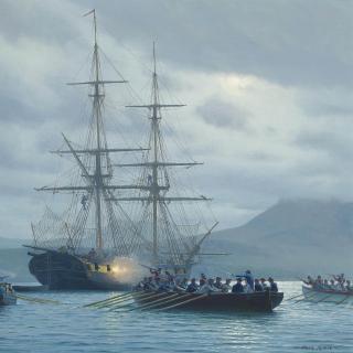 Mark Richard Myers, P.R.S.M.A. - The cutting out of the Curieux, Martinique, 4th February 1804