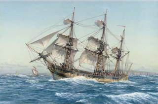 Mark Richard Myers, R.S.M.A. - H.M.S. Eurydice Off The Coast, With Her Crew Making Sail