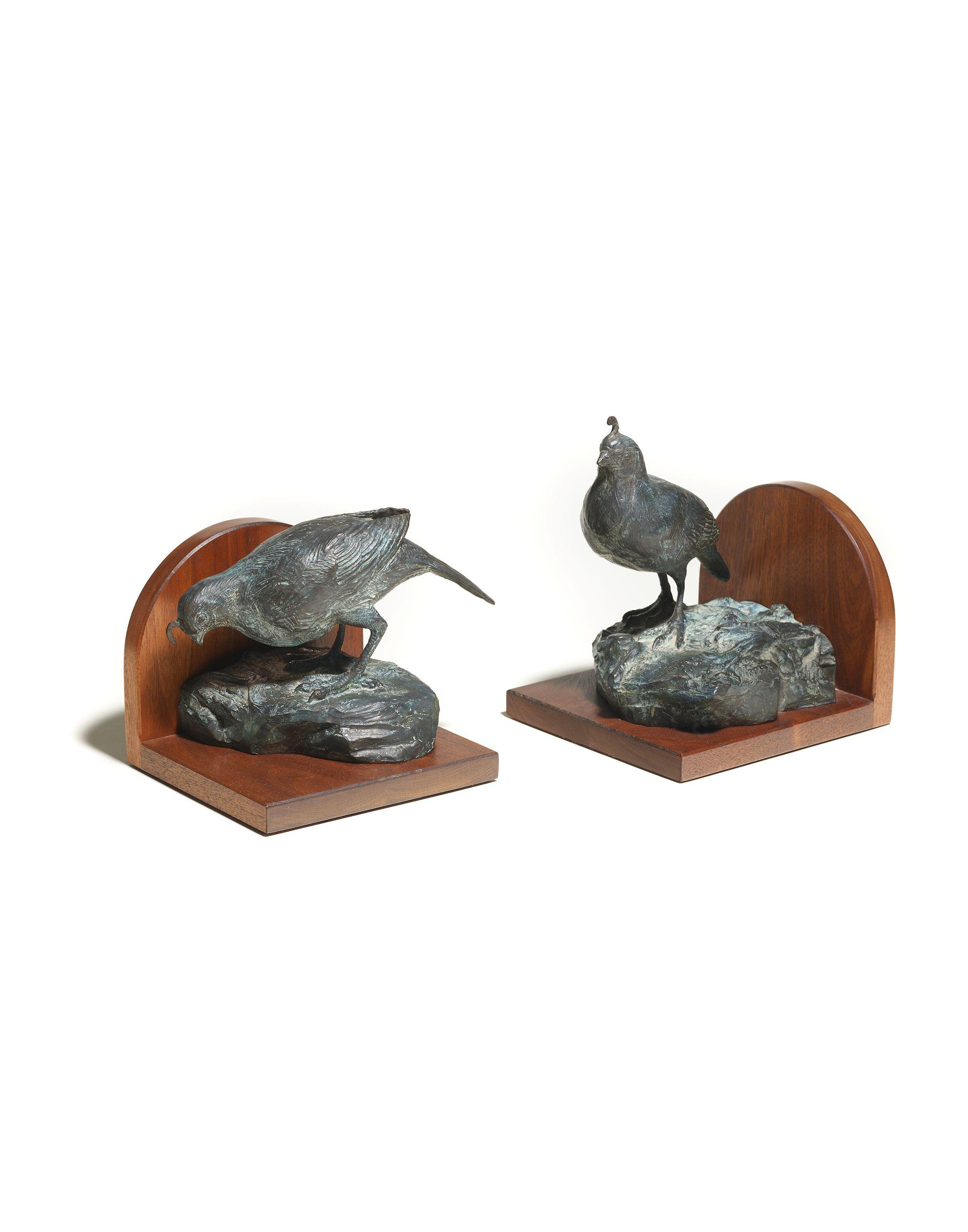 Mark Rossi - Quail, Bookends (Callipepla Gambelii, Male And Female In Habitat)