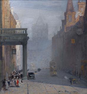 Mark Senior - A View Up Park Row Towards St Anne\'S Cathedral, Leeds