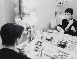 Mark Shaw - Audrey Hepburn at Make Up Table in Two Mirrors (for \'Mademoiselle\')