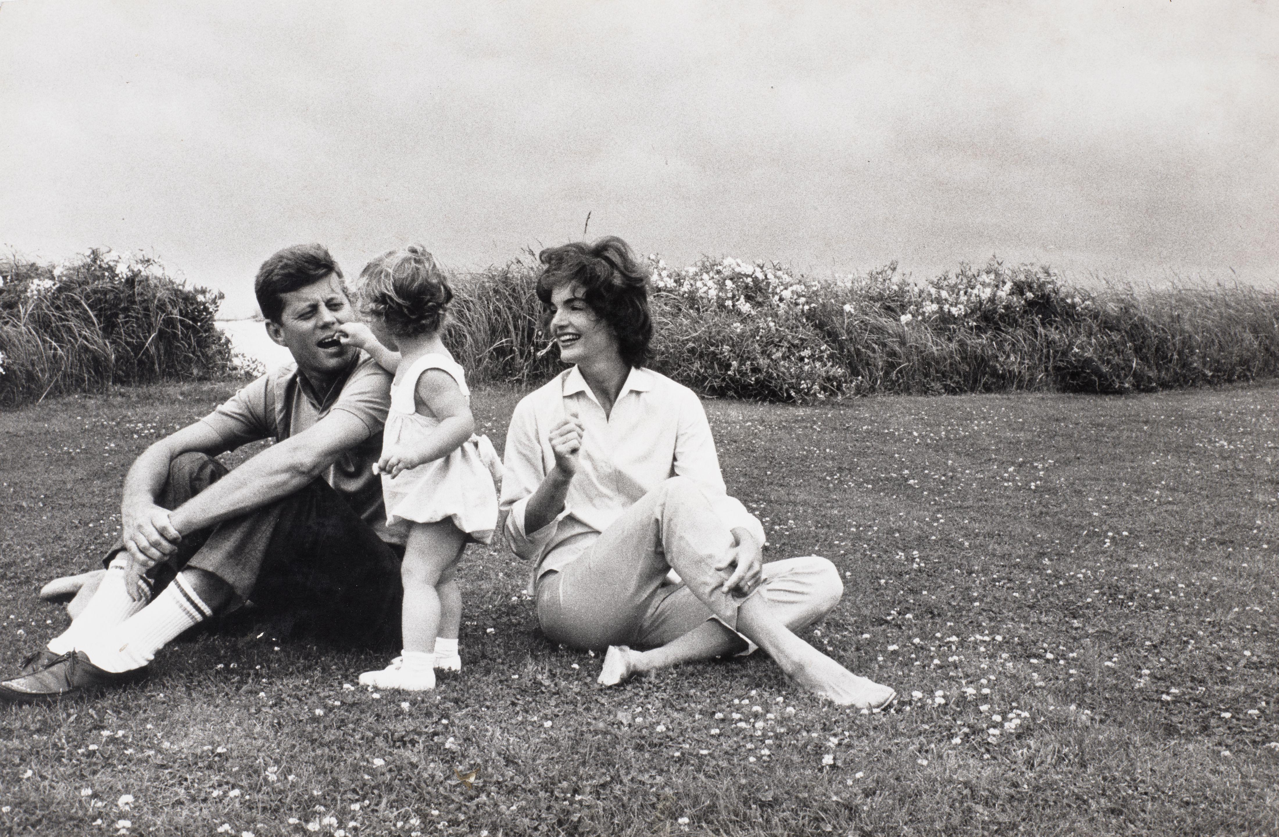 Mark Shaw - Senator John F. Kennedy with Jackie and Caroline, Hyannis Port