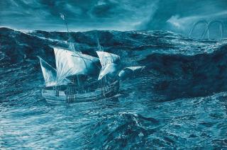 Mark Tansey - Study for Columbus Discovers Spain
