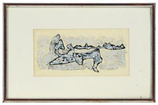 Mark Tobey - Blue, Black, White, Grey