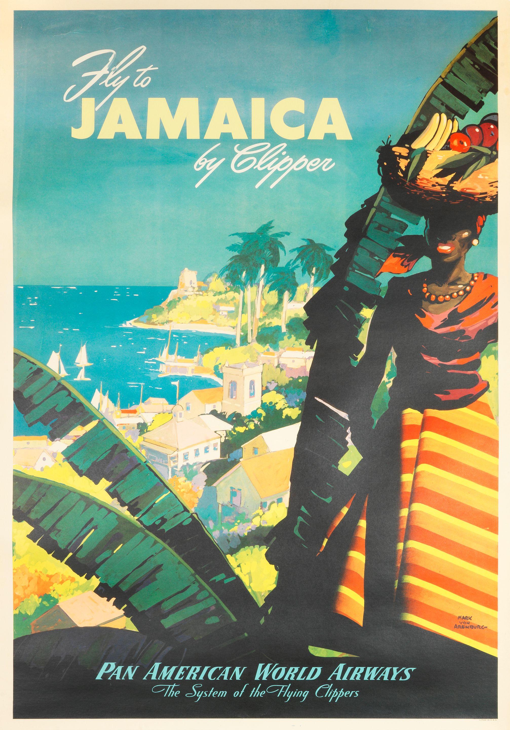 Mark Von Arenburg - Fly To Jamaica By Clipper. Pan American World Airways.