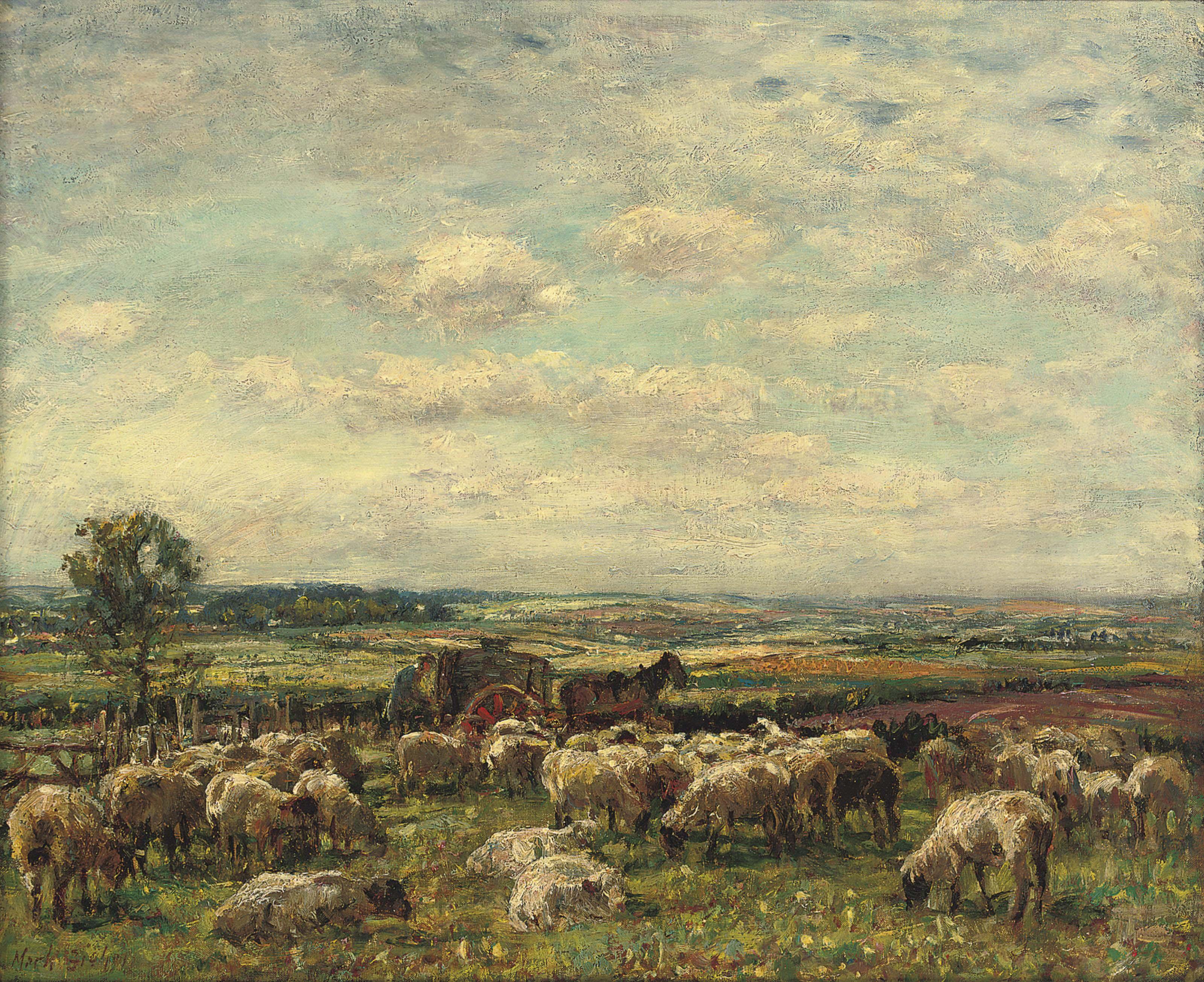 Mark William Fisher R.A. - A Sheepfold
