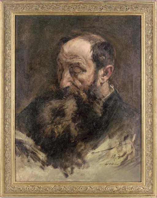 Mark William Fisher - Portrait of Monsieur P. Michaud, bust-length, reading