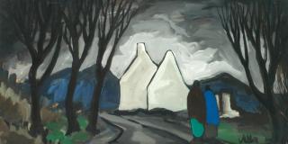 Markey Robinson - Landscape with Figures and Houses
