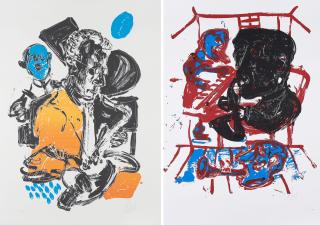 Markus Lüpertz - Konvolut von 2 Druckgrafiken.