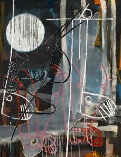 Markus Oehlen - »Umgefallener Akt - Flamenco«.