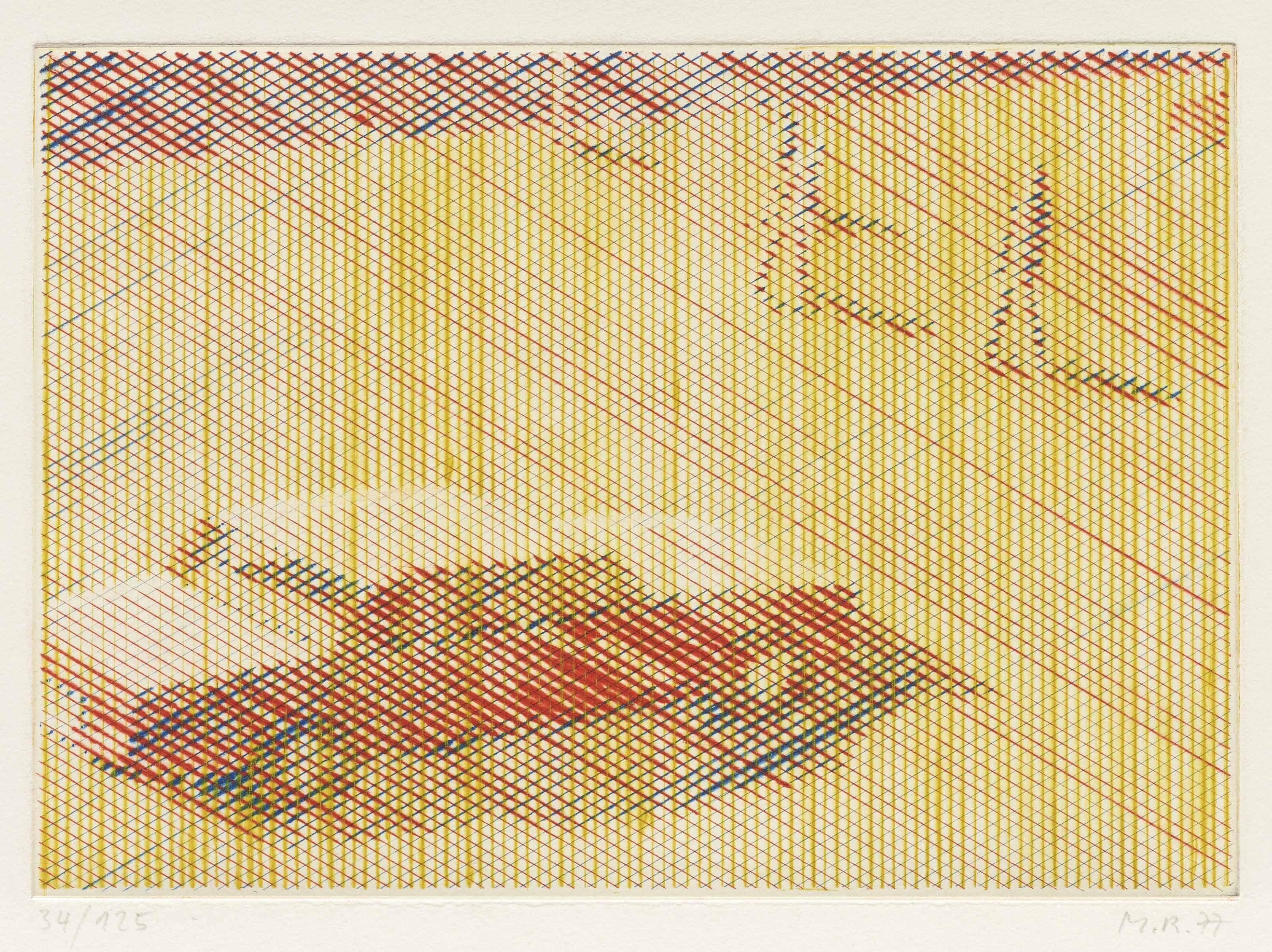 Markus Raetz - Ein Auto und einige Menschen auf der Strasse, 1977