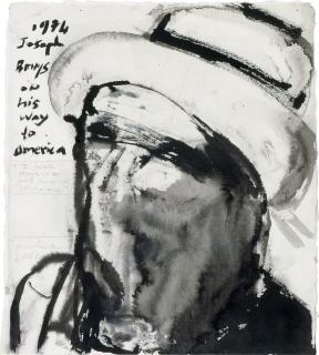 Marlene Dumas - 1974 Joseph Beuys on his way to America (I love America and American loves me)