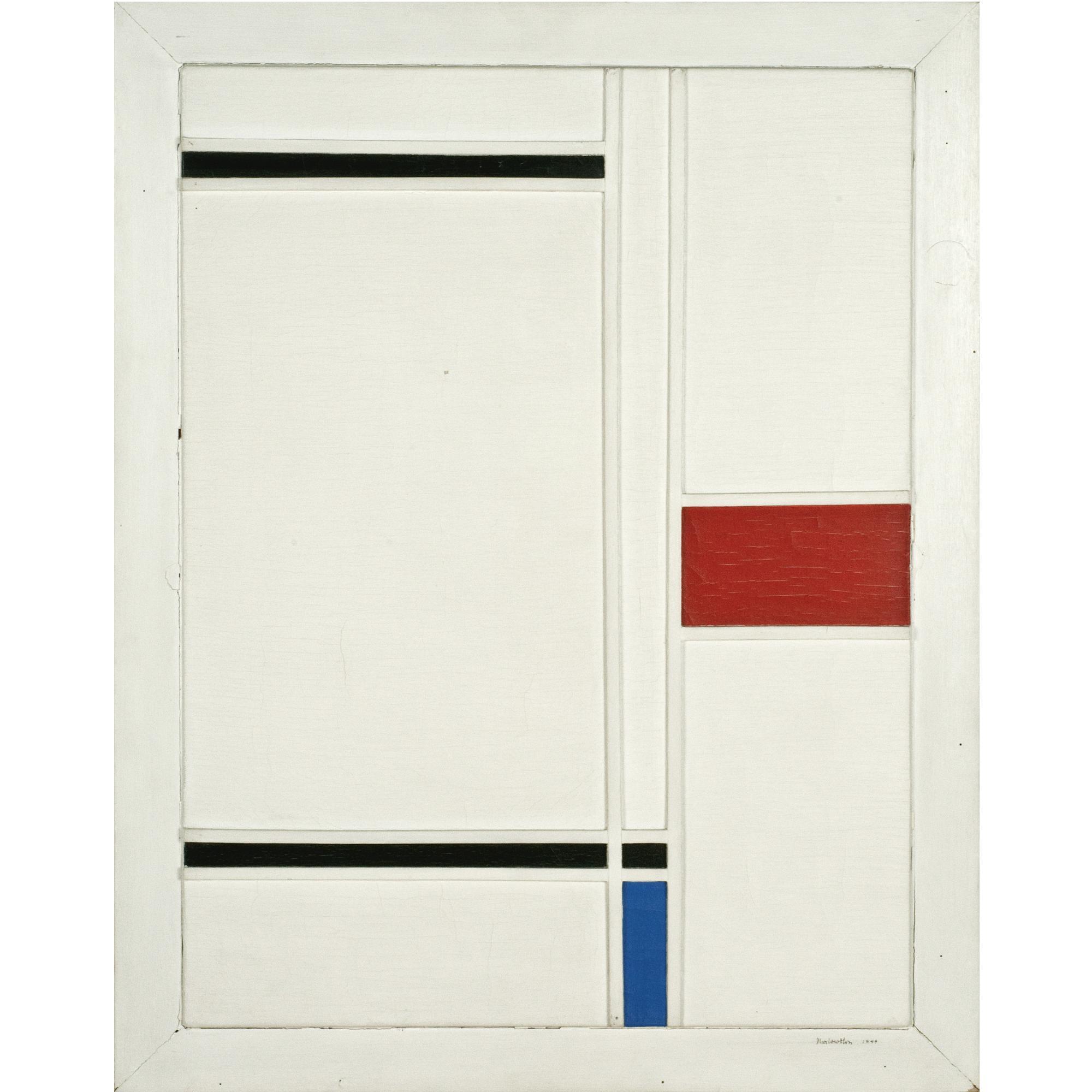 Marlow Moss - British Wit, Zwart, Blauw En Rood - White, Black, Blue And Red