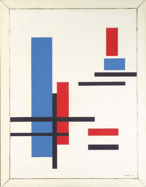 Marlow Moss - Composition blue, red, black and white