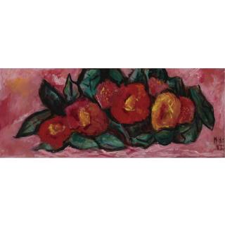 Marsden Hartley - Red Flowers on Pink Ground